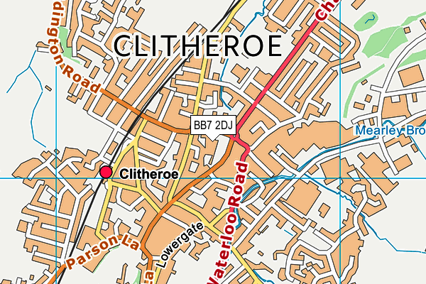 Clitheroe Royal Grammar School map (BB7 2DJ) - OS VectorMap District (Ordnance Survey)