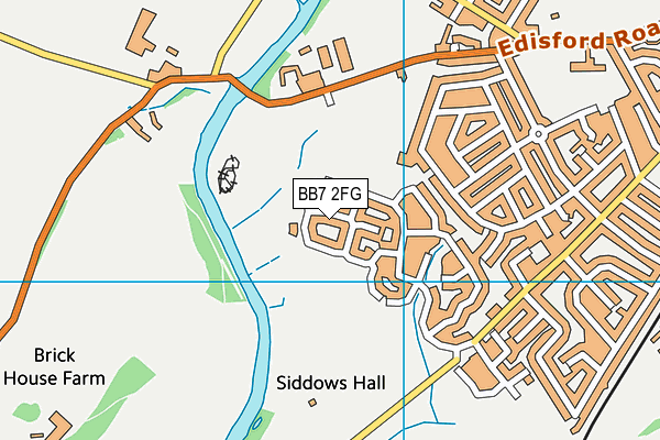 BB7 2FG map - OS VectorMap District (Ordnance Survey)