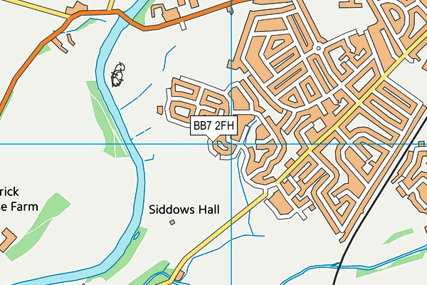 BB7 2FH map - OS VectorMap District (Ordnance Survey)