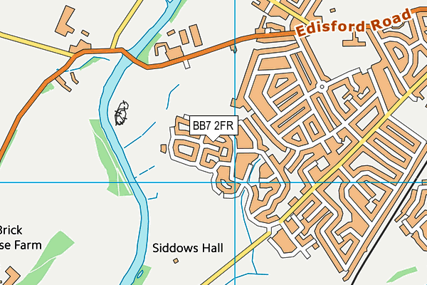 BB7 2FR map - OS VectorMap District (Ordnance Survey)