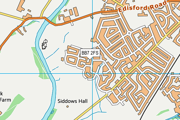 BB7 2FS map - OS VectorMap District (Ordnance Survey)