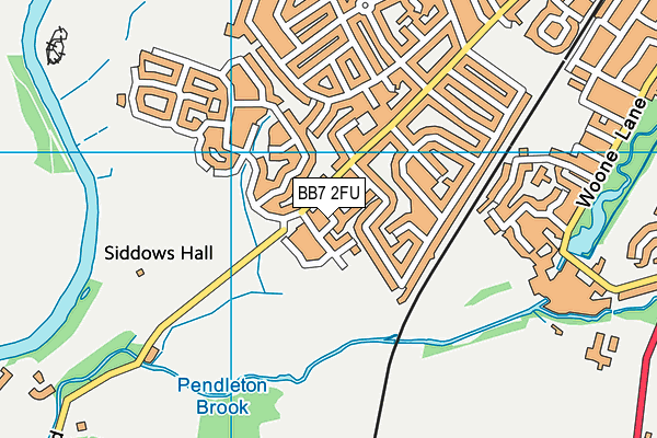 BB7 2FU map - OS VectorMap District (Ordnance Survey)