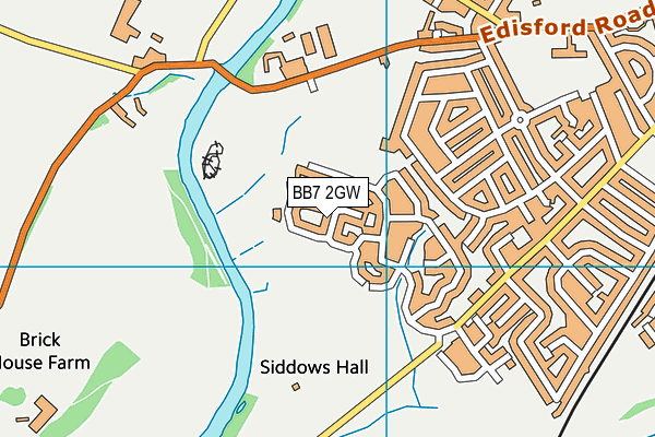 BB7 2GW map - OS VectorMap District (Ordnance Survey)