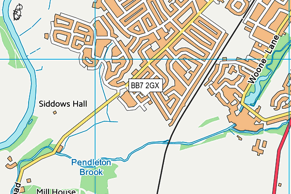 BB7 2GX map - OS VectorMap District (Ordnance Survey)