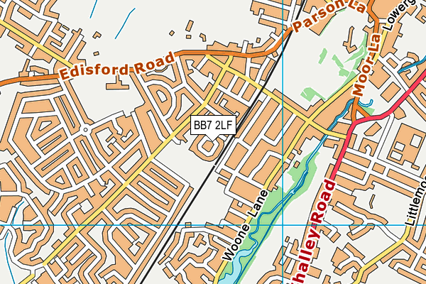 BB7 2LF map - OS VectorMap District (Ordnance Survey)