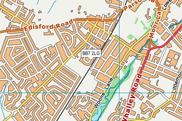 BB7 2LG map - OS VectorMap District (Ordnance Survey)