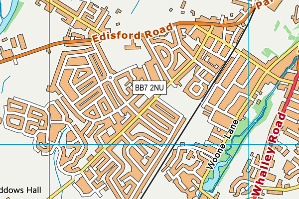 BB7 2NU map - OS VectorMap District (Ordnance Survey)