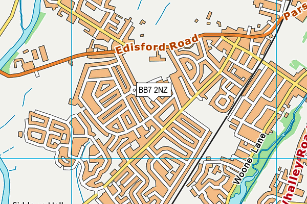 BB7 2NZ map - OS VectorMap District (Ordnance Survey)