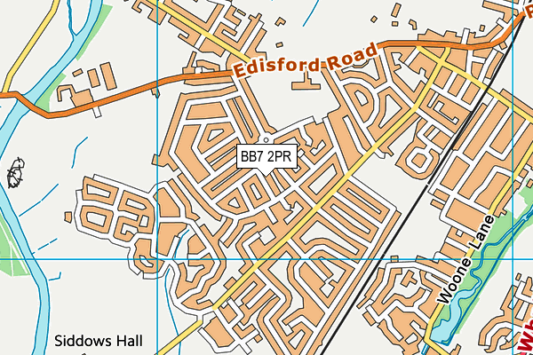 BB7 2PR map - OS VectorMap District (Ordnance Survey)