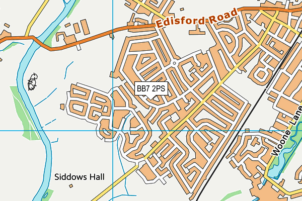 BB7 2PS map - OS VectorMap District (Ordnance Survey)