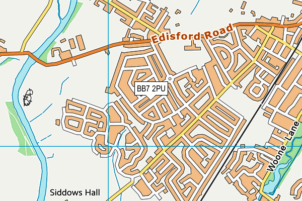 BB7 2PU map - OS VectorMap District (Ordnance Survey)