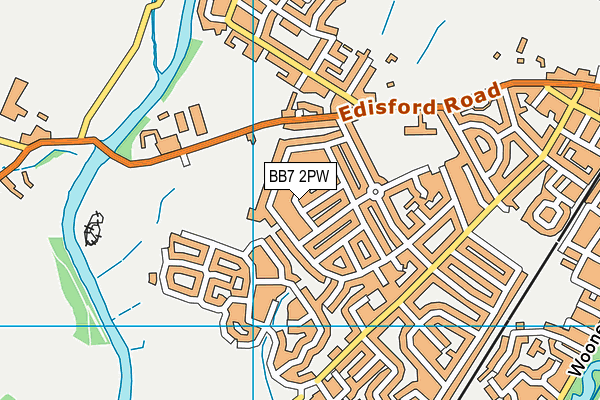 BB7 2PW map - OS VectorMap District (Ordnance Survey)