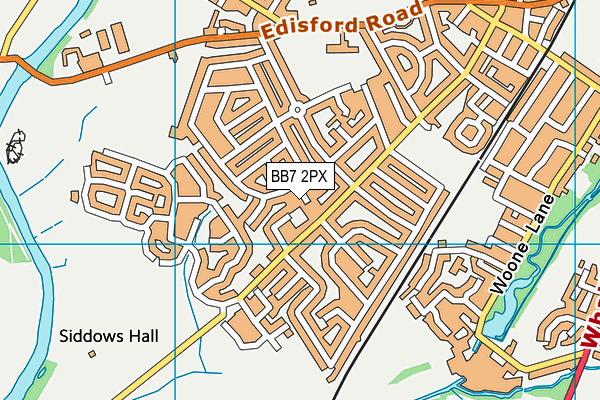 BB7 2PX map - OS VectorMap District (Ordnance Survey)