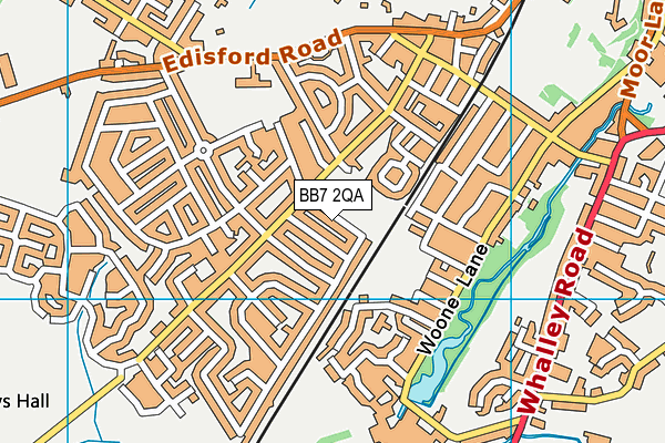 BB7 2QA map - OS VectorMap District (Ordnance Survey)