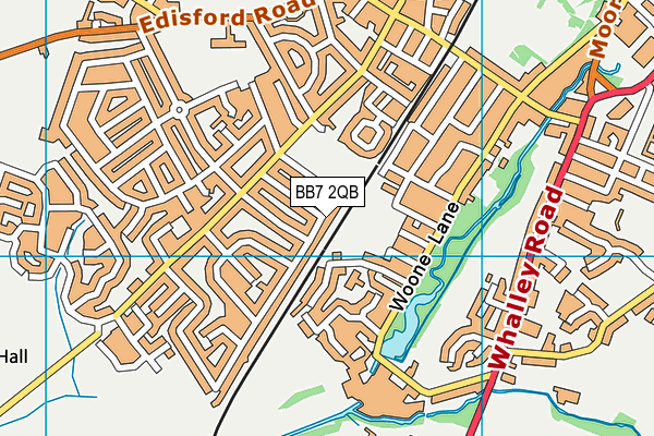 BB7 2QB map - OS VectorMap District (Ordnance Survey)