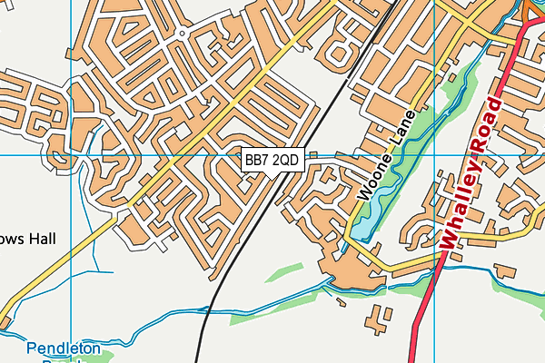 BB7 2QD map - OS VectorMap District (Ordnance Survey)
