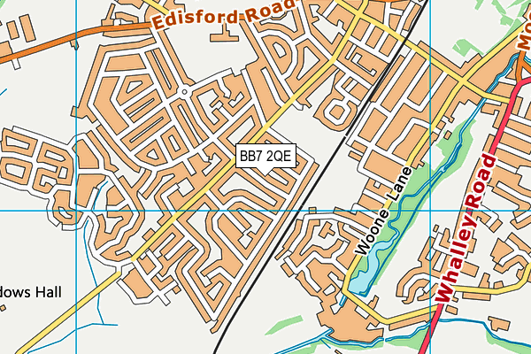 BB7 2QE map - OS VectorMap District (Ordnance Survey)