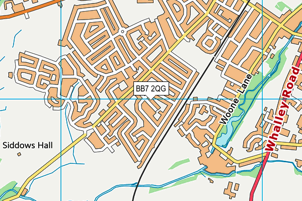 BB7 2QG map - OS VectorMap District (Ordnance Survey)