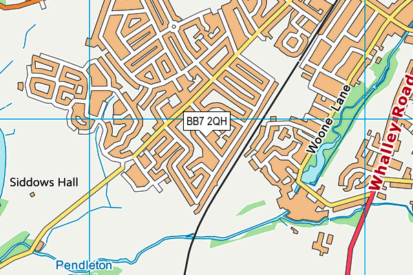 BB7 2QH map - OS VectorMap District (Ordnance Survey)