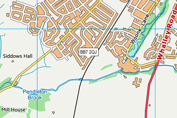 BB7 2QJ map - OS VectorMap District (Ordnance Survey)