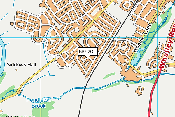 BB7 2QL map - OS VectorMap District (Ordnance Survey)