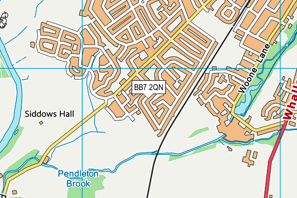 BB7 2QN map - OS VectorMap District (Ordnance Survey)
