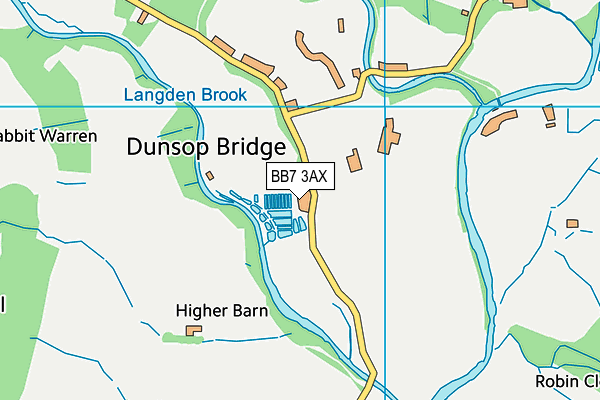 BB7 3AX map - OS VectorMap District (Ordnance Survey)