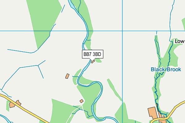 BB7 3BD map - OS VectorMap District (Ordnance Survey)