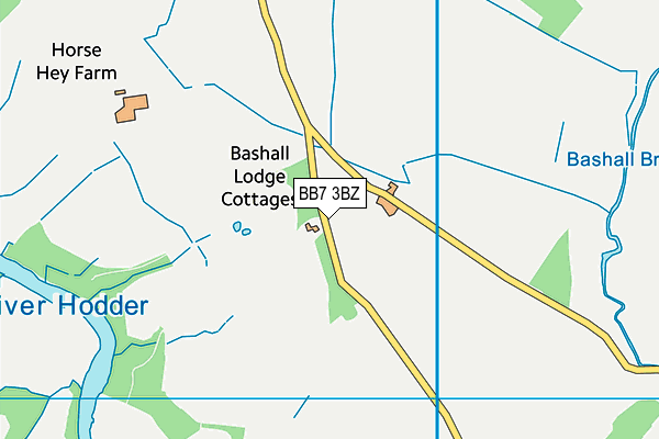 BB7 3BZ map - OS VectorMap District (Ordnance Survey)