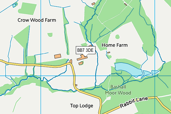 BB7 3DE map - OS VectorMap District (Ordnance Survey)