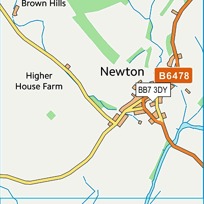 BB7 3DY map - OS VectorMap District (Ordnance Survey)