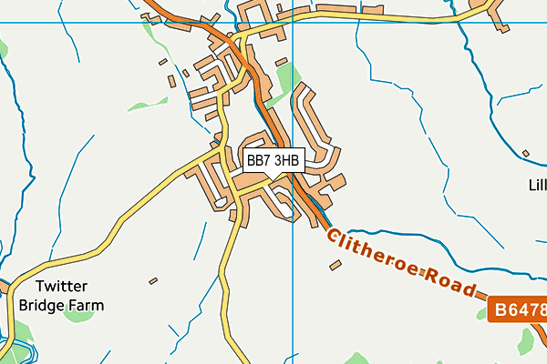 BB7 3HB map - OS VectorMap District (Ordnance Survey)