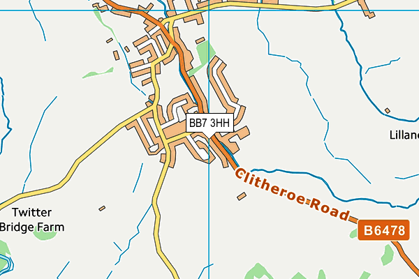 BB7 3HH map - OS VectorMap District (Ordnance Survey)