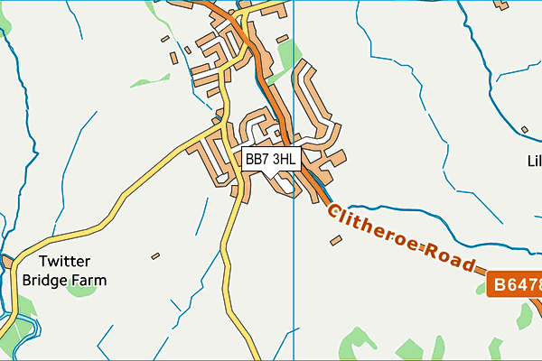 BB7 3HL map - OS VectorMap District (Ordnance Survey)
