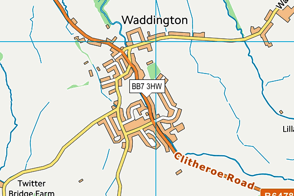 BB7 3HW map - OS VectorMap District (Ordnance Survey)