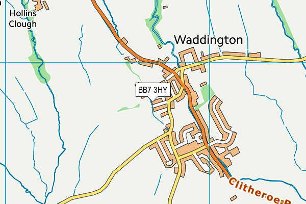 Waddington Playing Field map (BB7 3HY) - OS VectorMap District (Ordnance Survey)