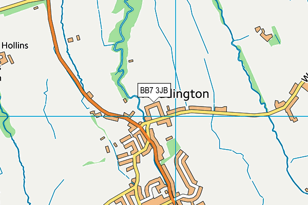 BB7 3JB map - OS VectorMap District (Ordnance Survey)