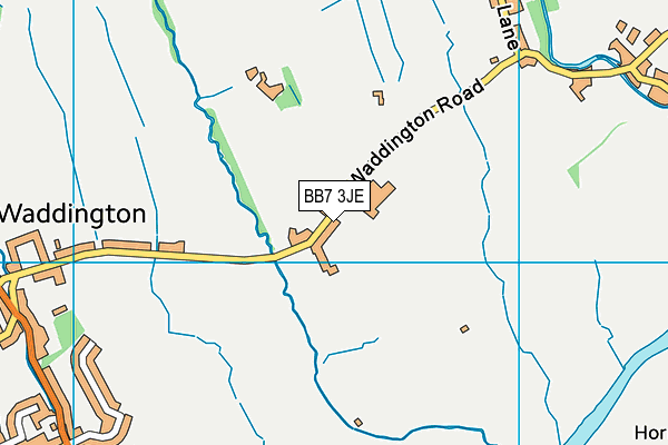Waddington And West Bradford Church Of England Primary School map (BB7 3JE) - OS VectorMap District (Ordnance Survey)