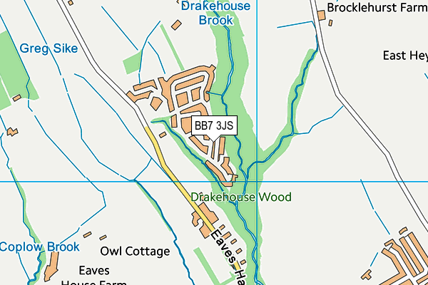 BB7 3JS map - OS VectorMap District (Ordnance Survey)