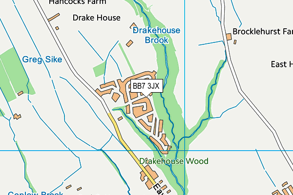 BB7 3JX map - OS VectorMap District (Ordnance Survey)