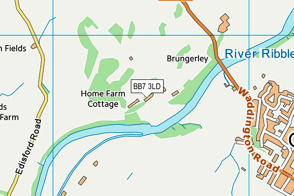 BB7 3LD map - OS VectorMap District (Ordnance Survey)