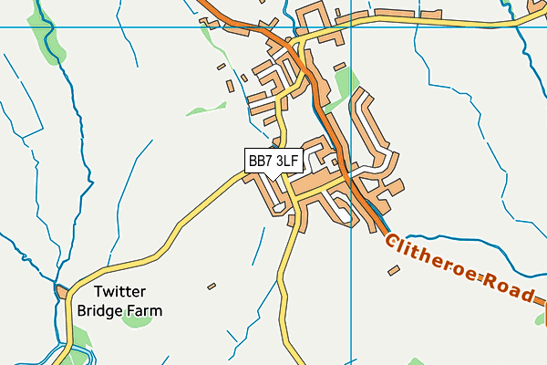 BB7 3LF map - OS VectorMap District (Ordnance Survey)