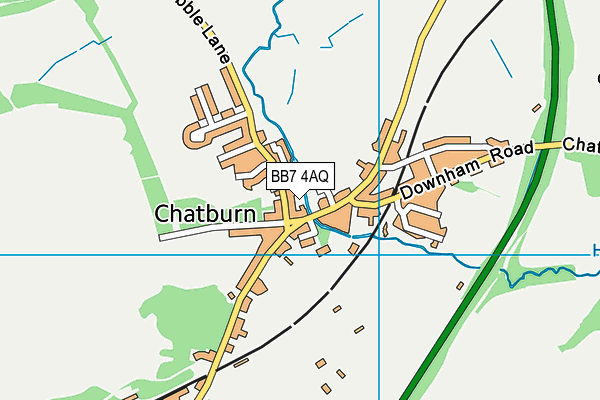 BB7 4AQ map - OS VectorMap District (Ordnance Survey)