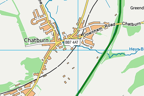 BB7 4AT map - OS VectorMap District (Ordnance Survey)