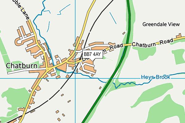 BB7 4AY map - OS VectorMap District (Ordnance Survey)