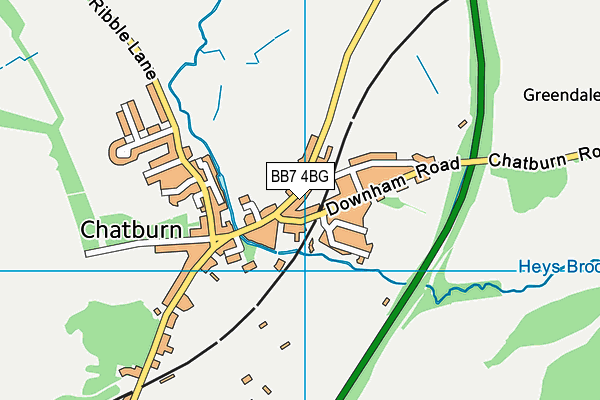 BB7 4BG map - OS VectorMap District (Ordnance Survey)