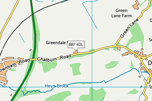 BB7 4DL map - OS VectorMap District (Ordnance Survey)