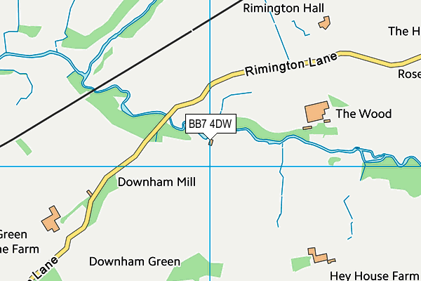 BB7 4DW map - OS VectorMap District (Ordnance Survey)