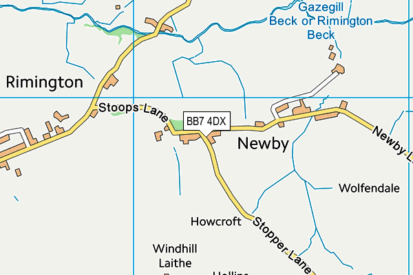 BB7 4DX map - OS VectorMap District (Ordnance Survey)