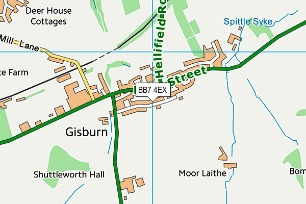 BB7 4EX map - OS VectorMap District (Ordnance Survey)